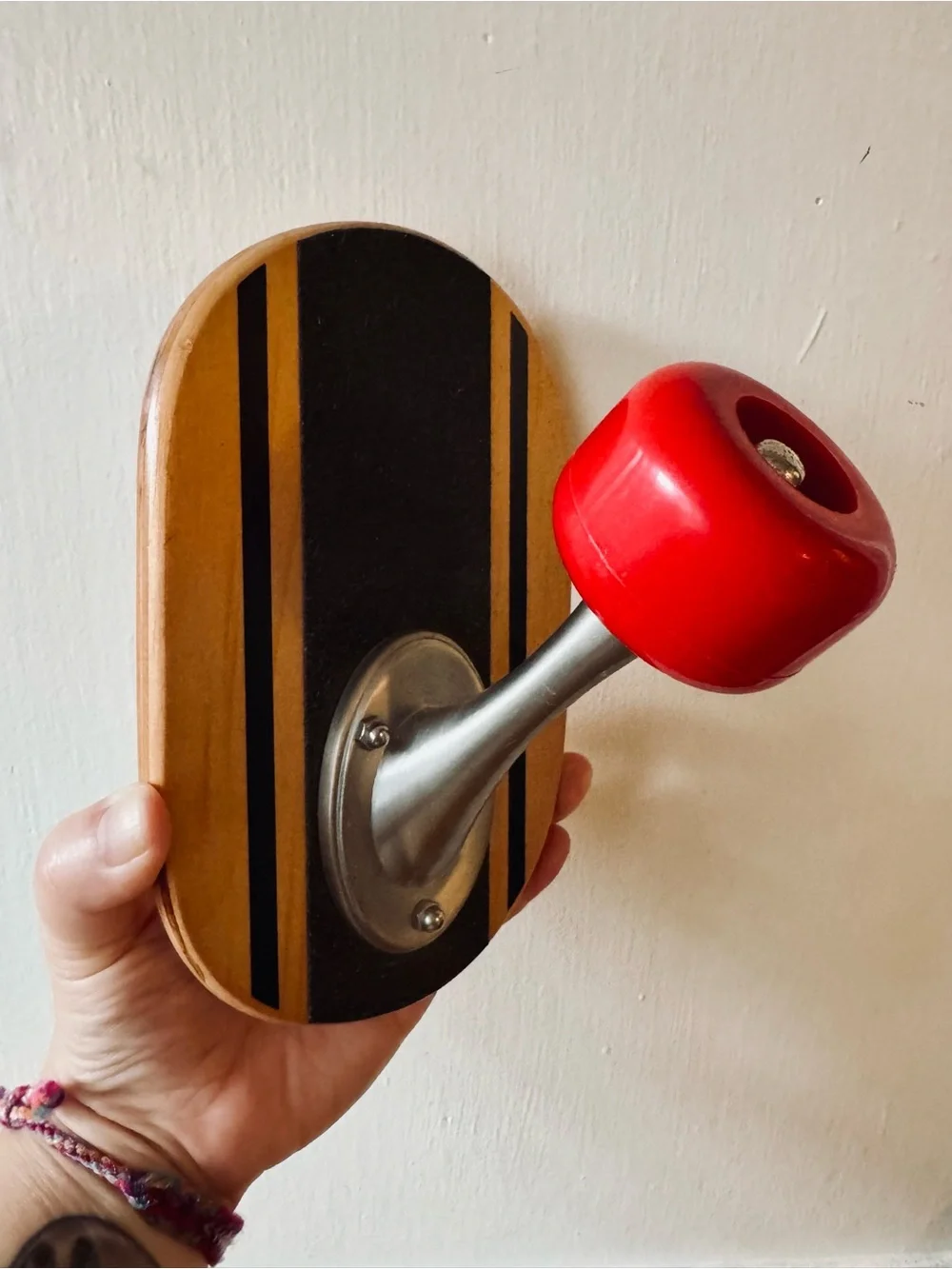 PBK | Pottery Barn Kids Mini Skateboard Wall Hook with Red Wheel